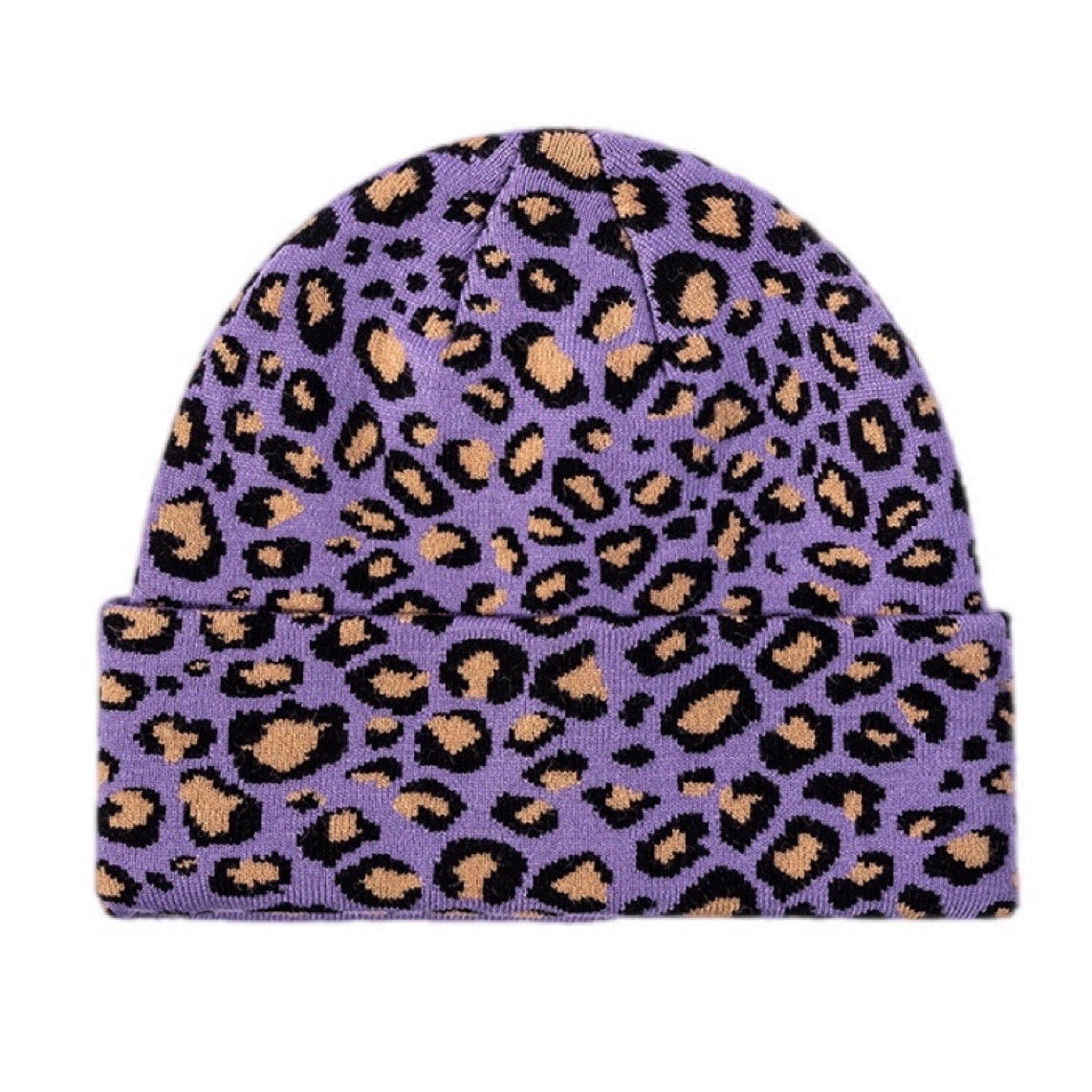 Leopard Cuffed Beanie