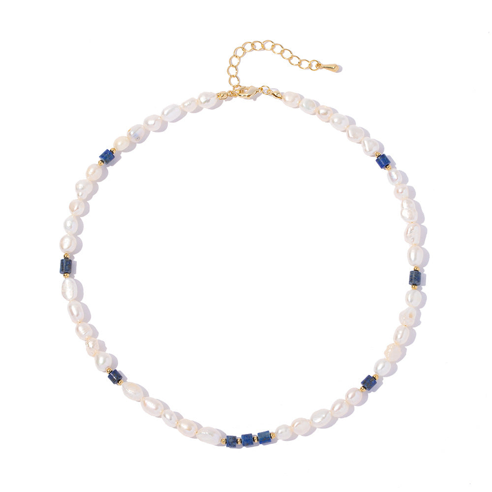 Lapis Lazul i& Freshwater Pearl Necklace