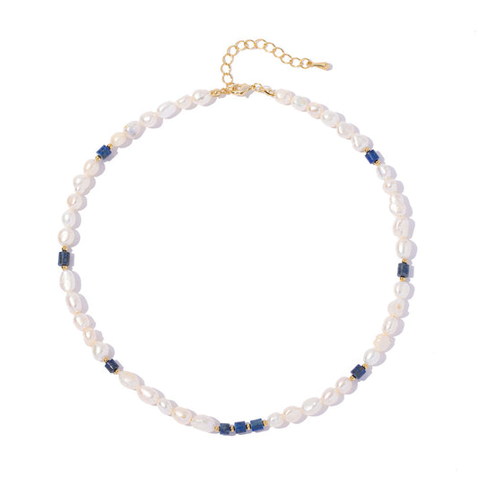 Lapis Lazul i& Freshwater Pearl Necklace