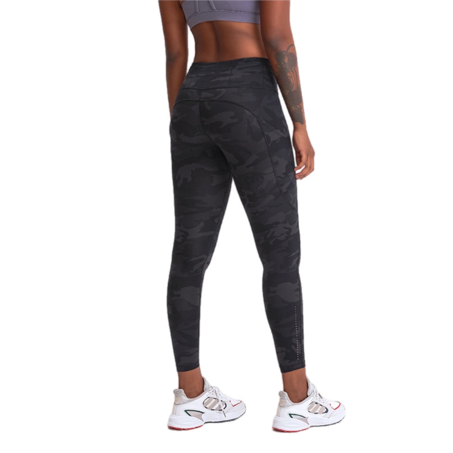 Wide Waistband Sports Leggings with Pockets