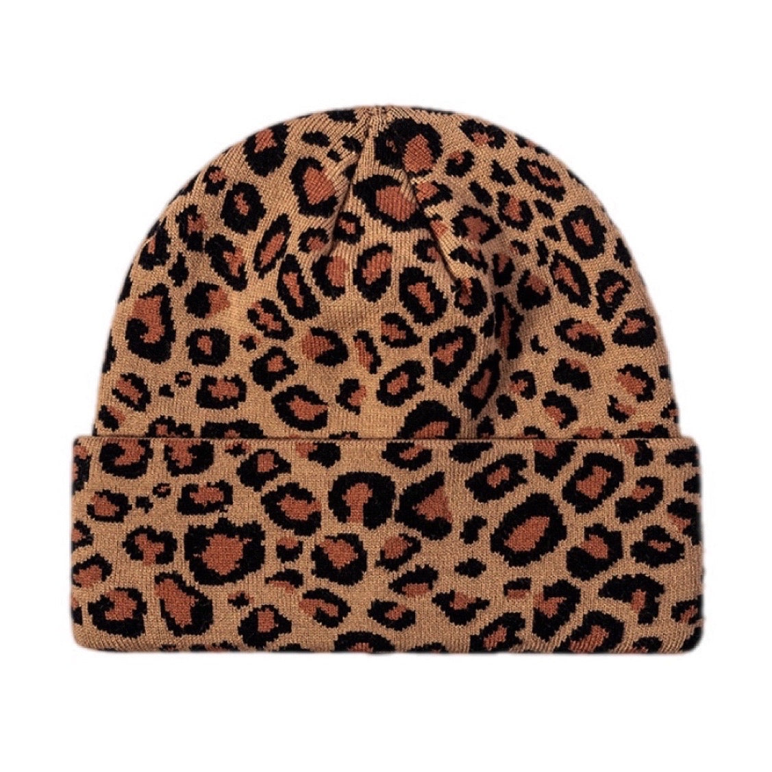 Leopard Cuffed Beanie