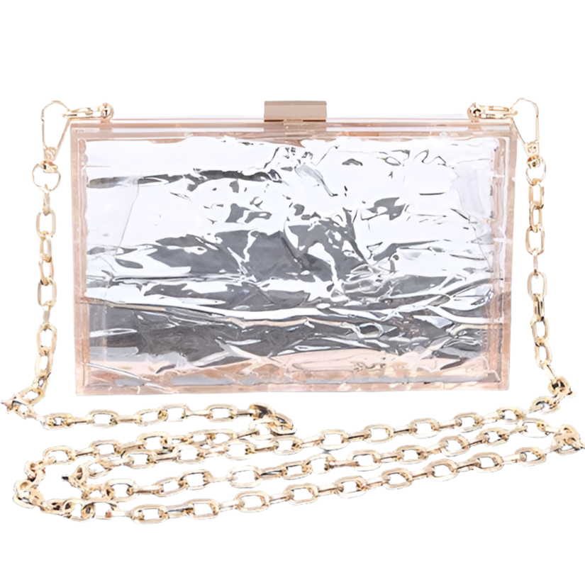 Textured Transparent Box Clutch