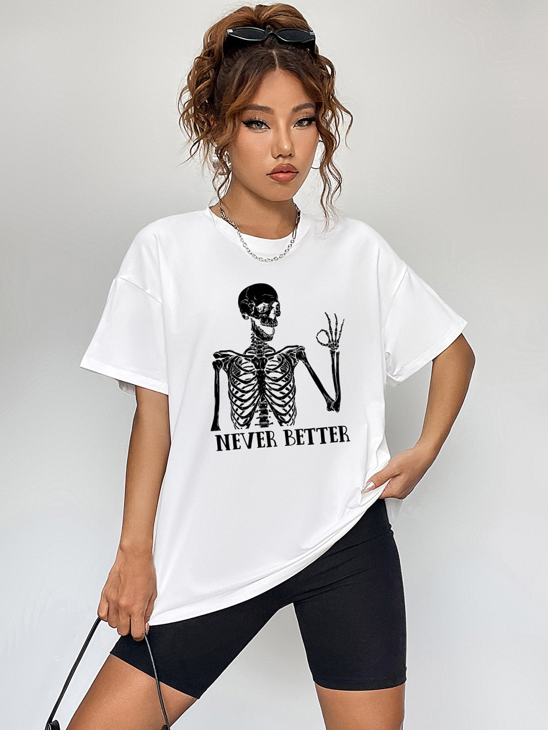 Never Better Skeleton Graphic T-Shirt