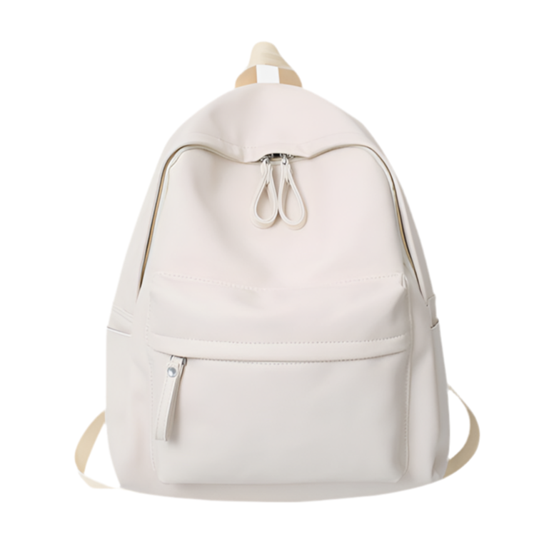 Vegan Leather Zip Backpack