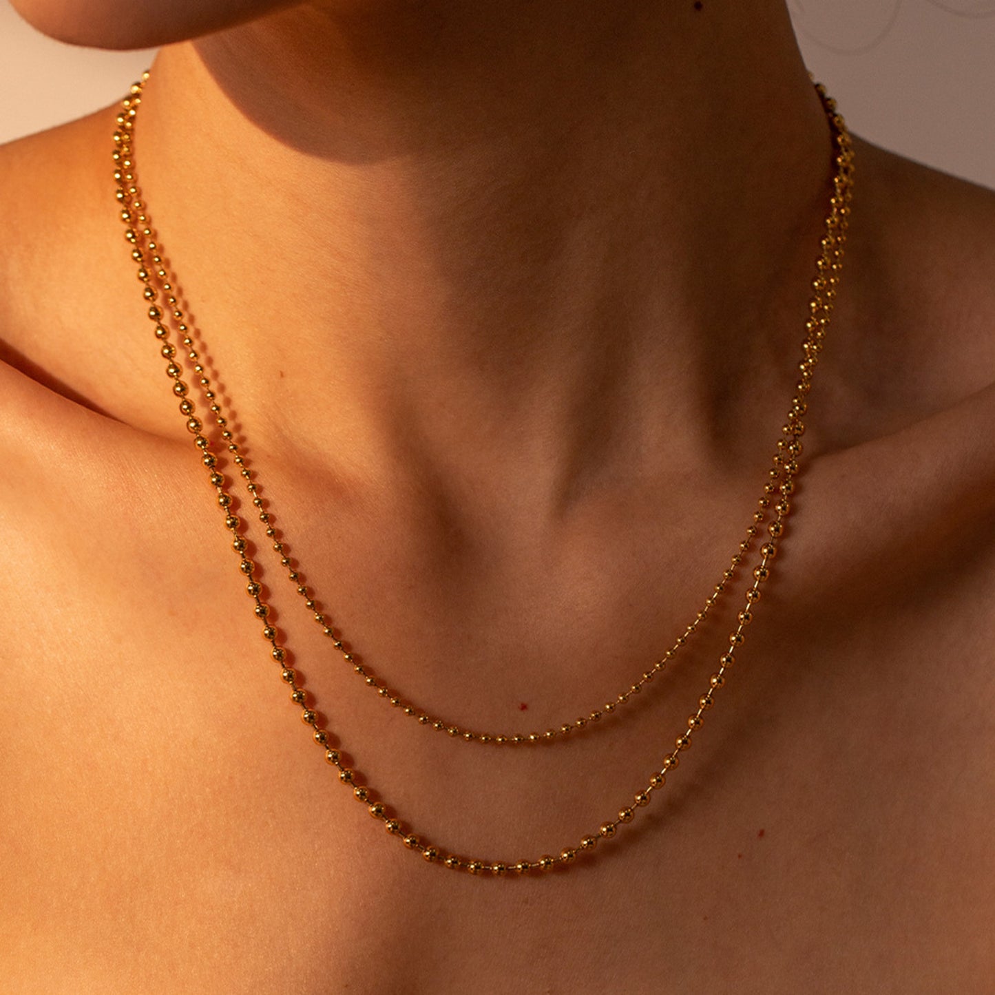 Golden Elegance Layered Bead Necklace