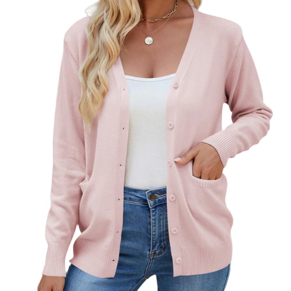 V-Neck Button Up Cardigan