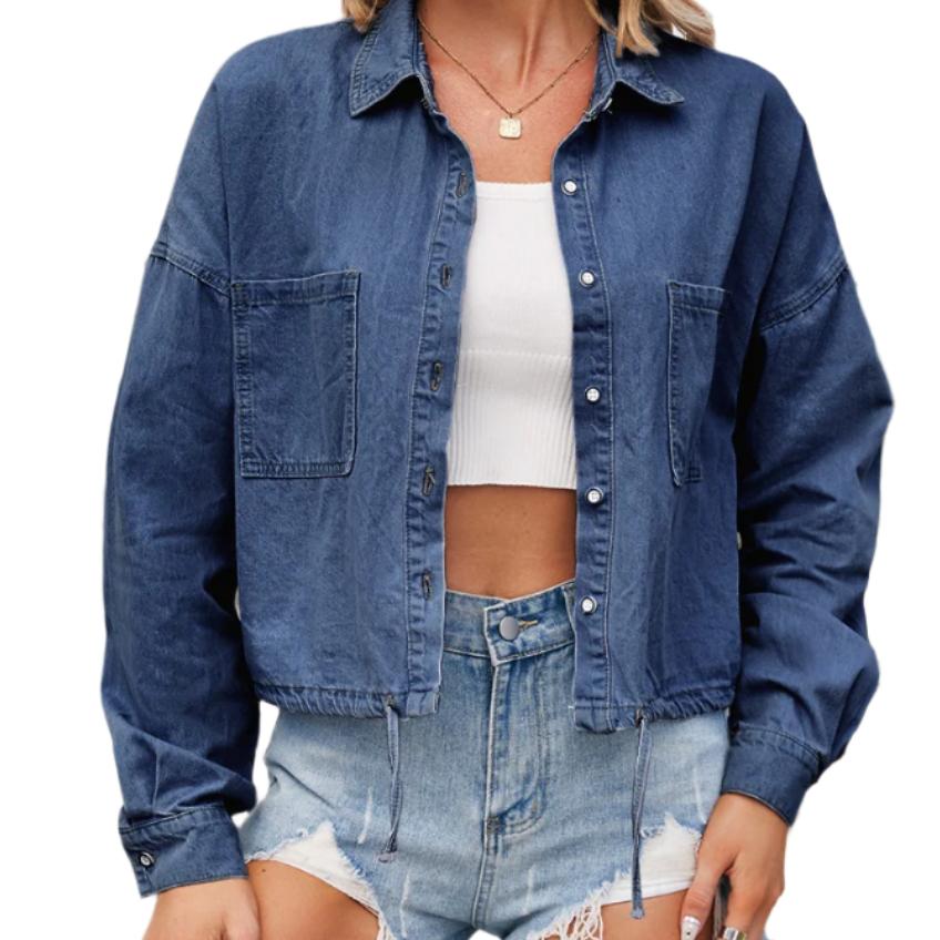 Button Up Denim Jacket with Pockets