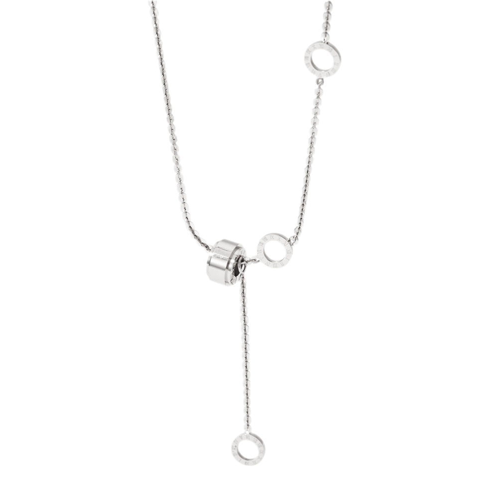 Gold or Silver Steel Lariat Charm Necklace