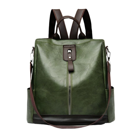 Two Toned Vegan Leather Backpack