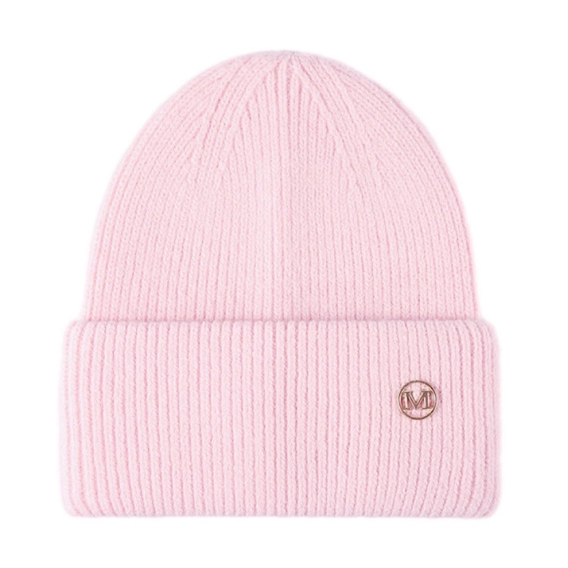 M Rib-Knit Cuff Beanie