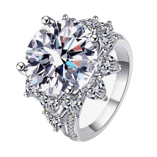 10 Carat Moissanite Sterling Silver Ring