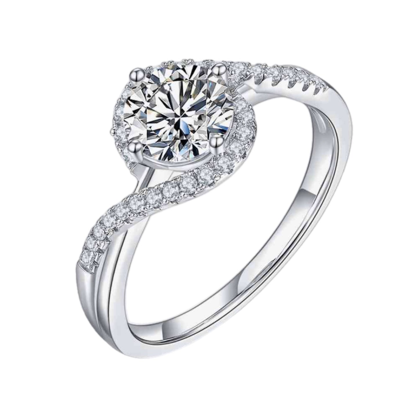 Moissanite Sterling Silver Ring