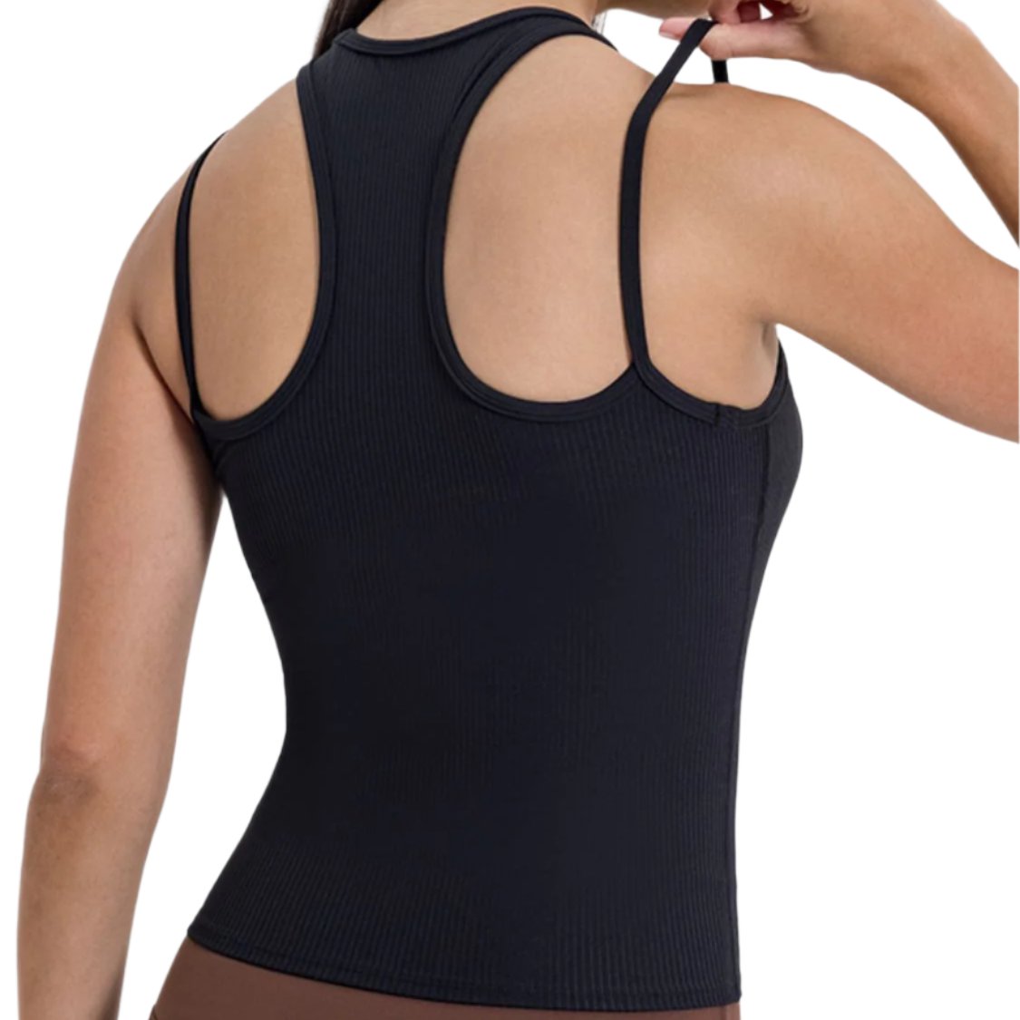 Cutout Round Neck Racerback Active Tank