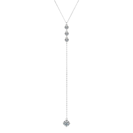 1.3 Carat Moissanite 925 Sterling Silver Drop Necklace