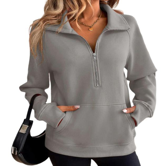 Half Zip Collared Sweatshirt