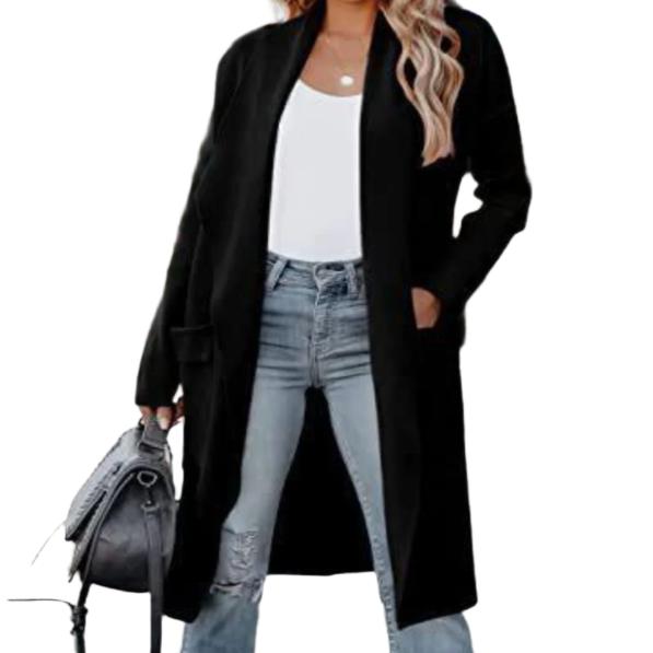 Open Front Dropped Shoulder Cardigan