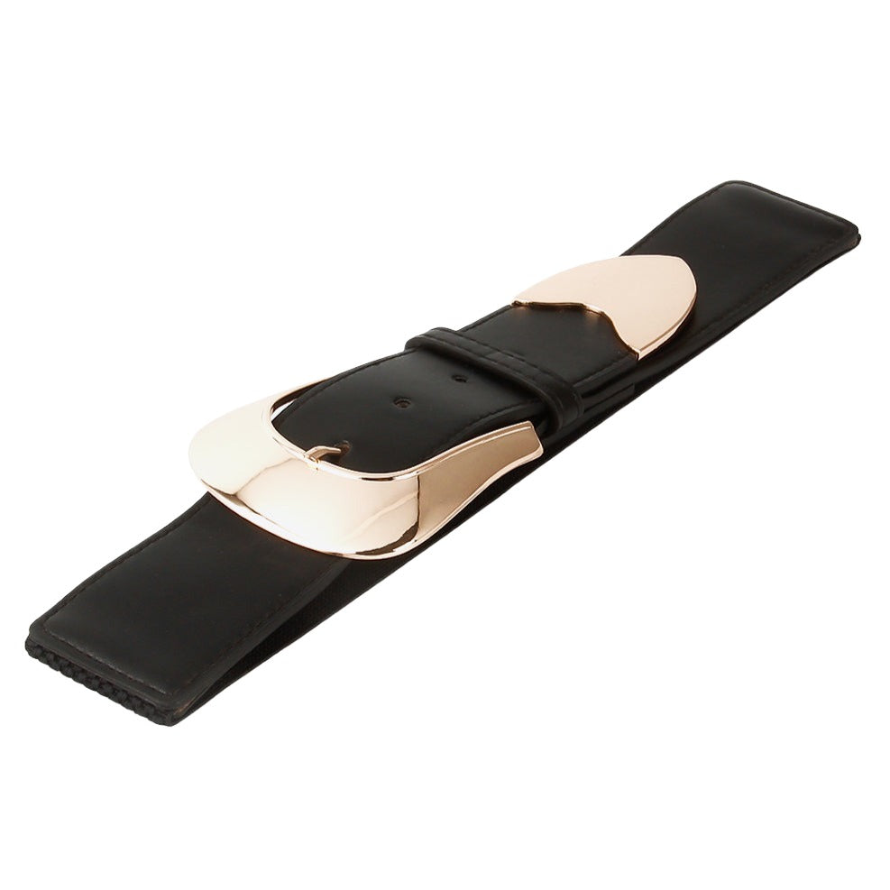 Elastic Wide Vegan Leather Belt