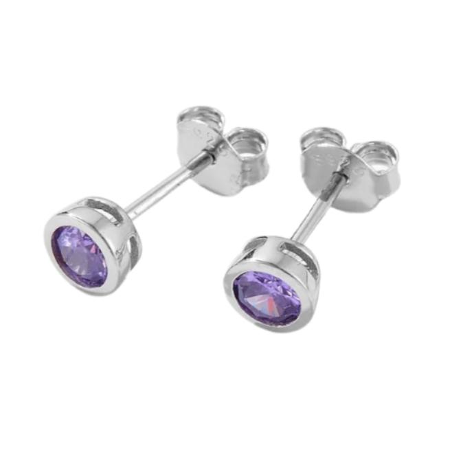 925 Sterling Silver CZ Stud Earrings