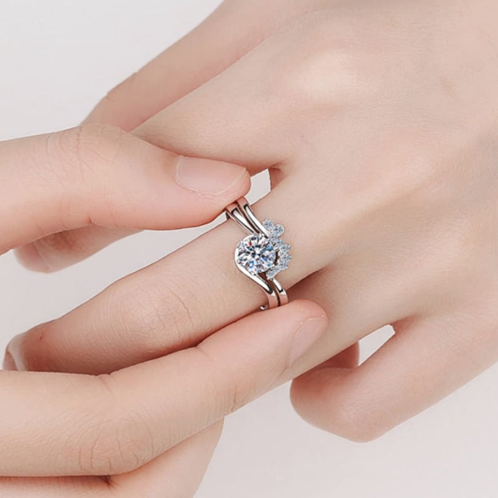 Celestial Moissanite Floral Harmony Ring