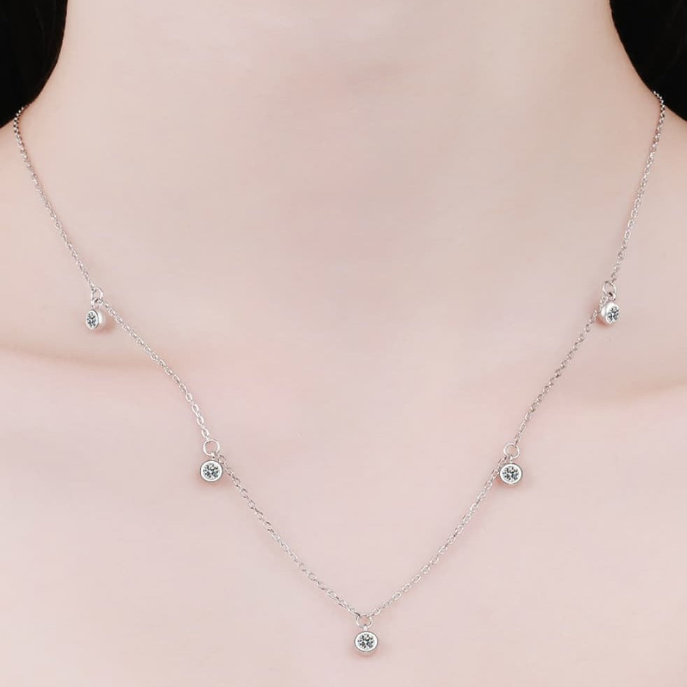 Moissanite Droplets Y-Necklace