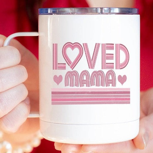 Loved Mama Hearts Stainless Steel Travel Cup