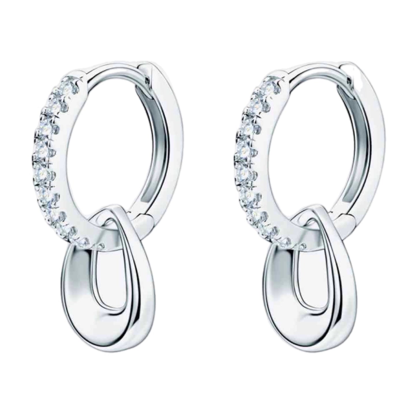 Moissanite Dangle Hoop Earrings