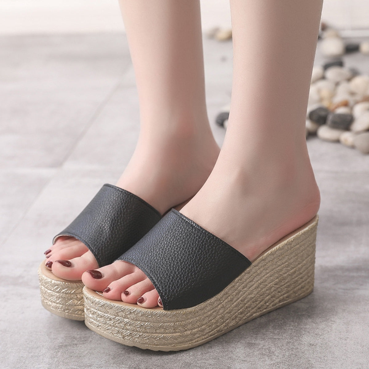 Vegan Leather Open Toe Sandals