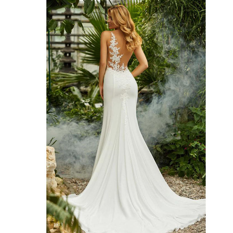 Backless Lace Wedding Gown