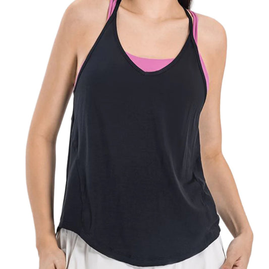 Slit Spaghetti Strap Scoop Neck Active Cami