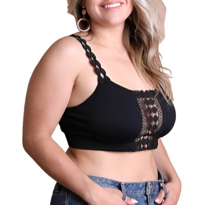 Plus Size Eye Lace Applique Bralette