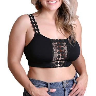 Plus Size Eye Lace Applique Bralette