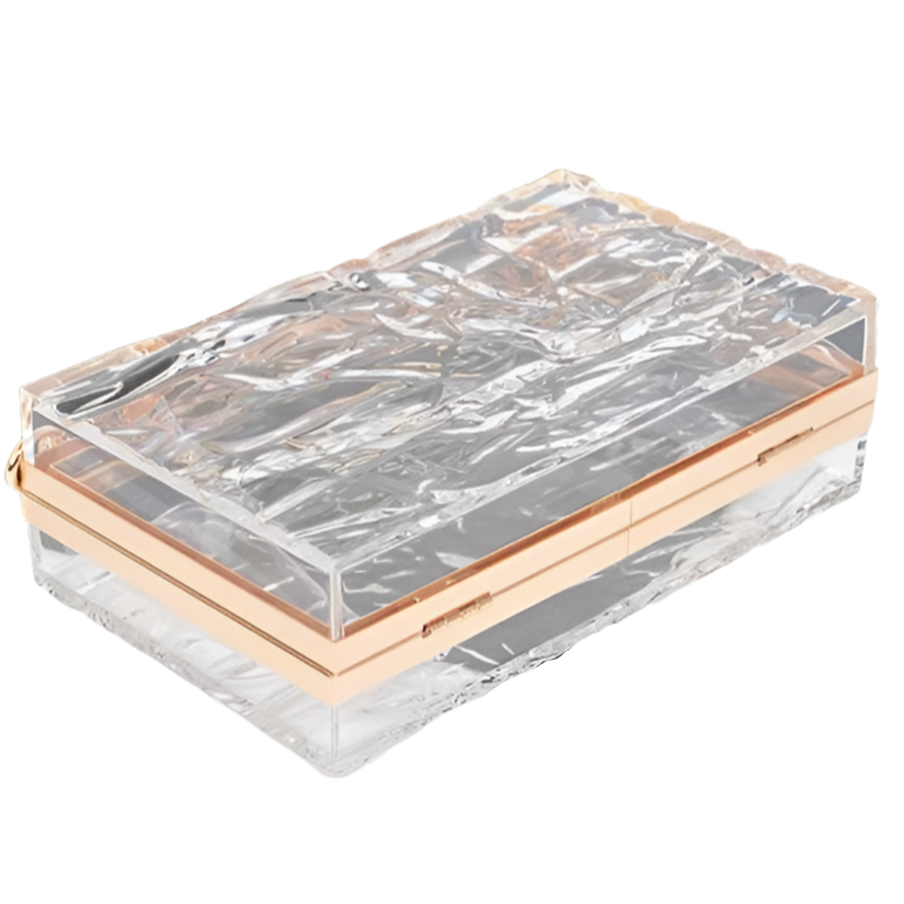 Textured Transparent Box Clutch