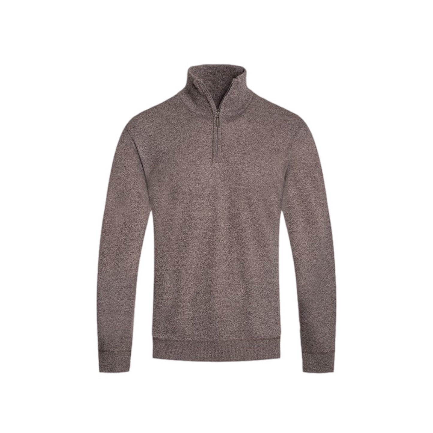 Heathered Half-Zip Fleece Pullover Sweater