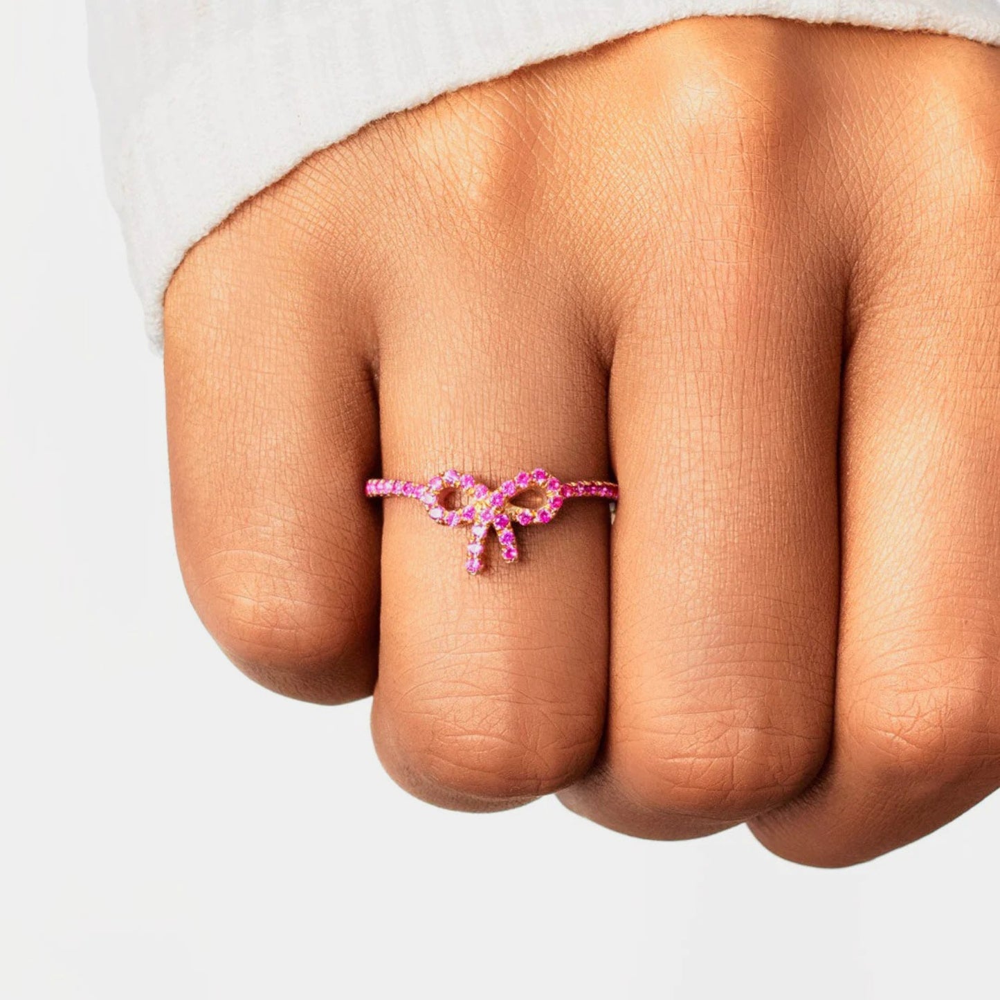 Pink Sparkle Zircon Bow Ring