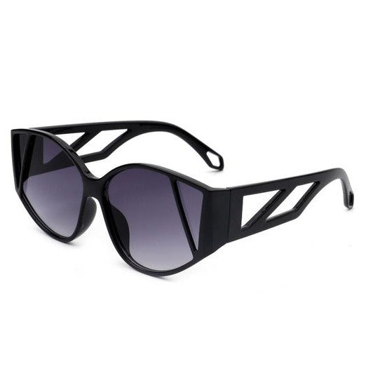 Geometric Round Cat Eye Sunglasses