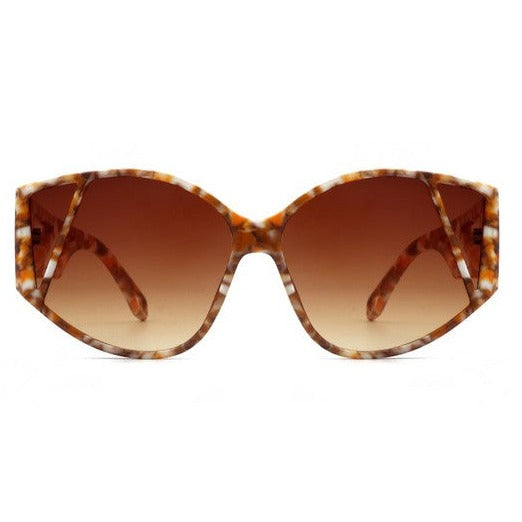 Geometric Round Cat Eye Sunglasses