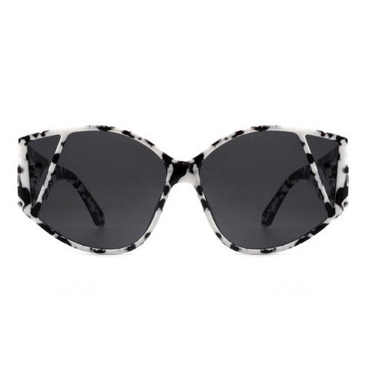 Geometric Round Cat Eye Sunglasses