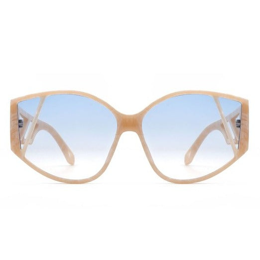 Geometric Round Cat Eye Sunglasses