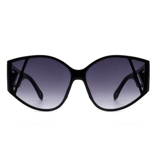 Geometric Round Cat Eye Sunglasses