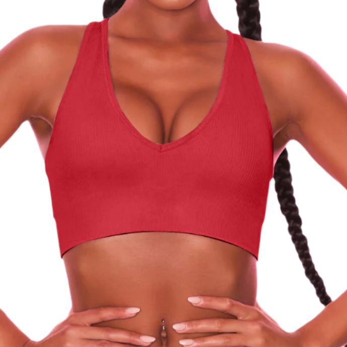 Scoop Neck Wide Strap Sports Bra