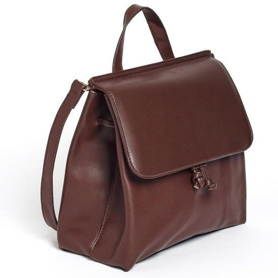 Dark Brown Vegan Leather Backpack