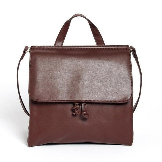 Dark Brown Vegan Leather Backpack