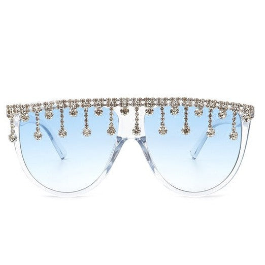 Round Oversize Rhinestone Sunglasses