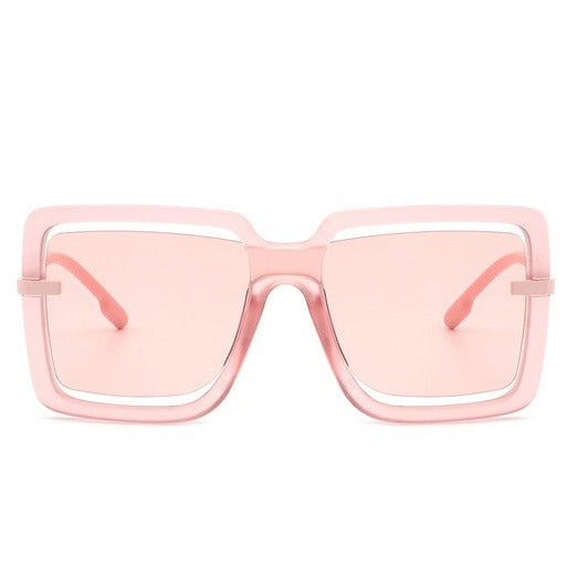 Oversize Square Large Cut-Out Sunglasses