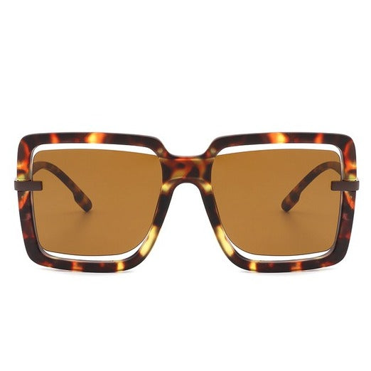 Oversize Square Large Cut-Out Sunglasses