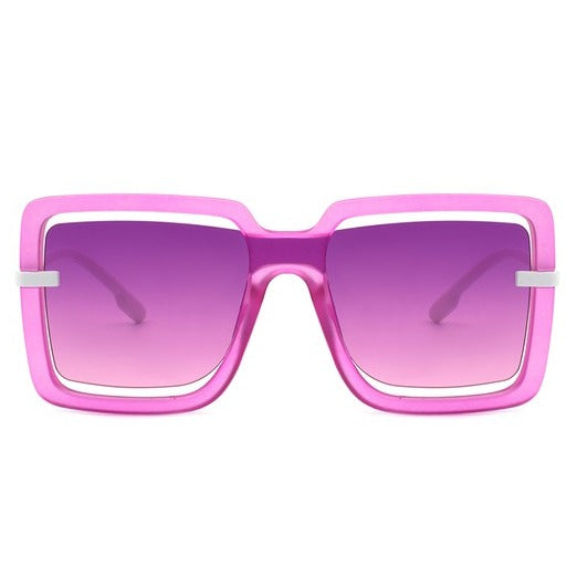 Oversize Square Large Cut-Out Sunglasses