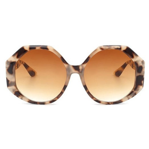 Round Geometric Oversized Sunglasses