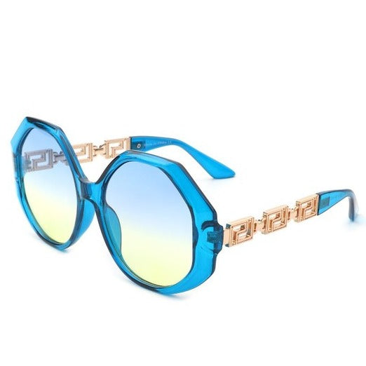 Round Geometric Oversized Sunglasses