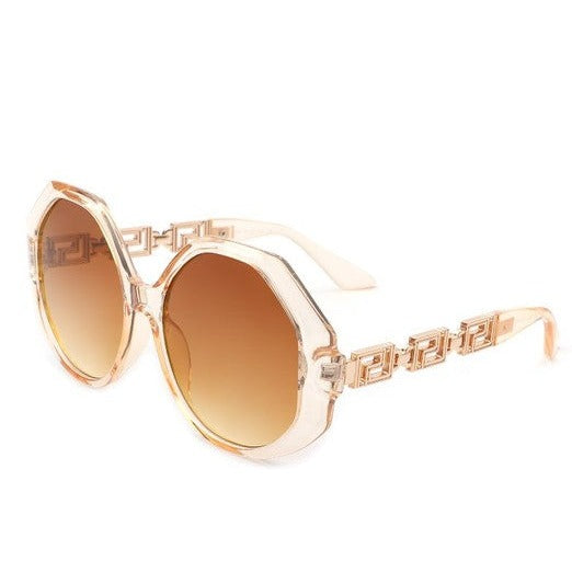 Round Geometric Oversized Sunglasses