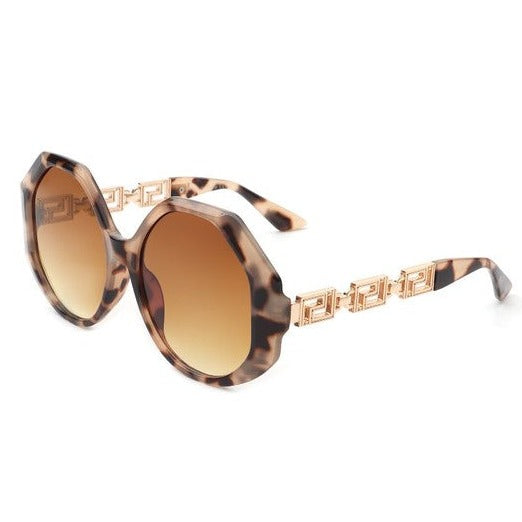 Round Geometric Oversized Sunglasses